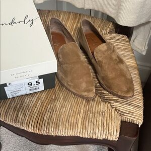 Women's Suede Slip-On Loafers in Cognac